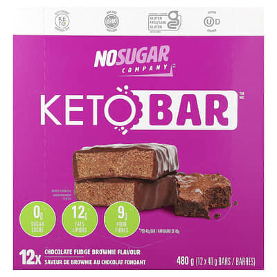 Keto Bar™, шоколадный брауни, 12 батончиков по 40 g