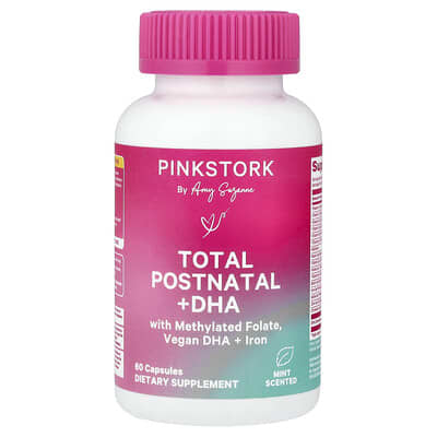 Total Postnatal + DHA, мятный, 60 капсул