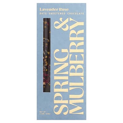 Date-Sweetened Chocolate, Lavender Rose, 2.1 oz (60 g)