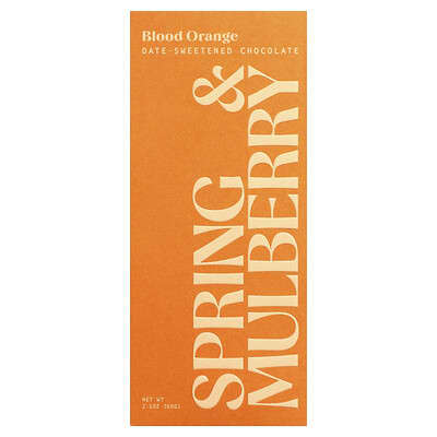 Date-Sweetened Chocolate, Blood Orange, 2.1 oz (60 g)