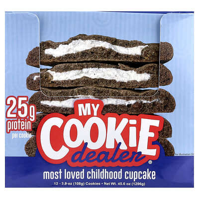 Протеиновое печенье Most Loved Childhood Cupcake, 12 штук, 3.8 oz (108 g) каждое