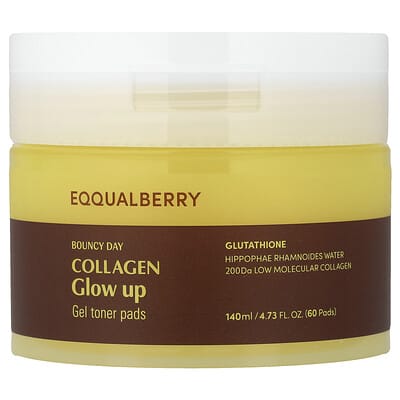 Bouncy Day, Collagen Glow Up, Гелевые тканевые патчи, 60 шт