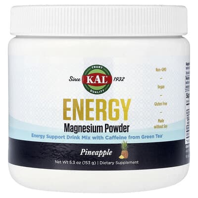 Порошок для энергии KAL Energy Magnesium Powder, Pineapple, 5.3 oz (153 g)