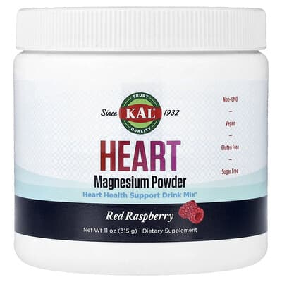 Heart Magnesium Powder, Red Raspberry, 11 oz (315 g)