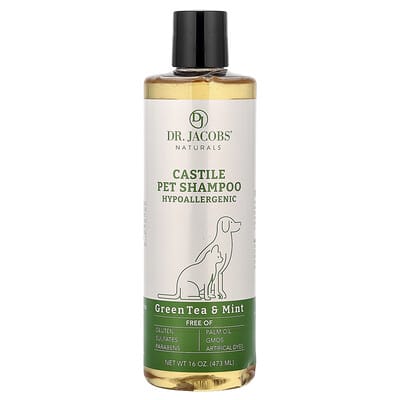 Castile Pet Shampoo, Green Tea & Mint, 16 oz (473 ml)