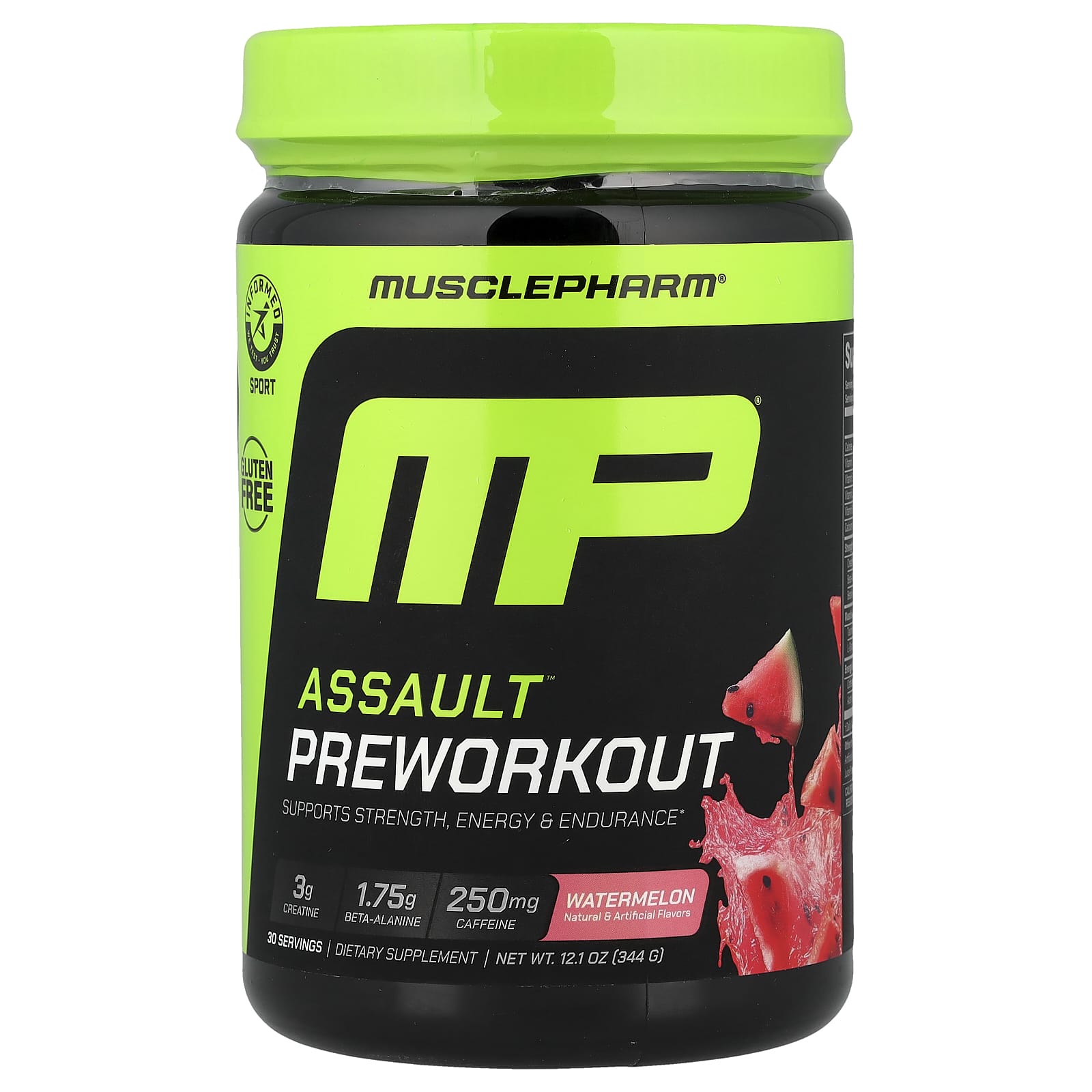 MusclePharm Assault® предтренировочный комплекс, арбуз, 12.1 oz (344 g)