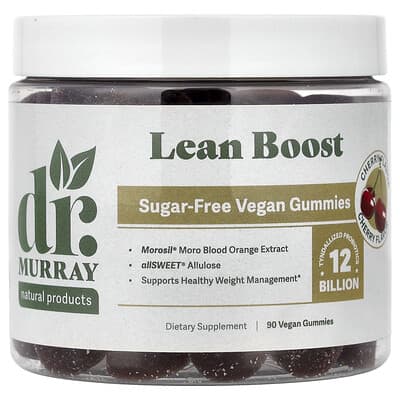 Веганские жевательные конфеты Lean Boost Gummies, вишня, 90 штук
