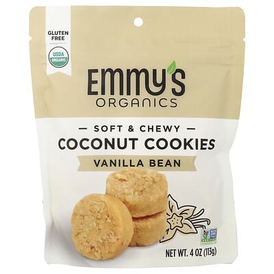 Soft & Chewy Coconut Cookies, Vanilla Bean, 4 oz (113 g)