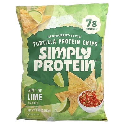 Restaurant-Style Tortilla Protein Chips, Hint of Lime, 4.58 oz (130 g)