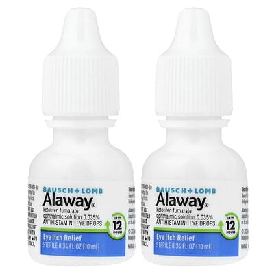 Eye Itch Relief, Antihistamine Eye Drops, Twin Pack, 2 Bottles, 0.34 fl oz (10 ml) Each
