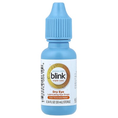 Bausch + Lomb Blink Triple Care, увлажняющие капли для глаз, 0.34 fl oz (10 ml)