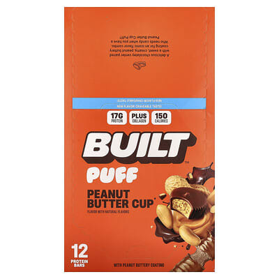 Протеиновые батончики Puff Peanut Butter Cup, 12 шт, 40 g