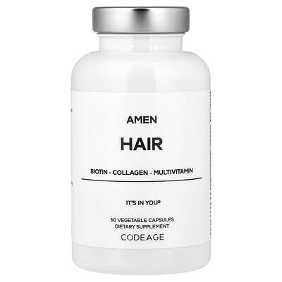 Amen, Hair, 60 Vegetable Capsules