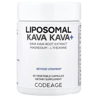 Липосомальный Kava Kava+, 60 вегетарианских капсул