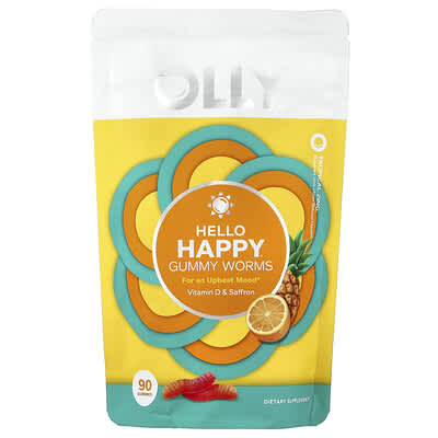 Жевательные червячки Hello Happy® Gummy Worms, Tropical Zing, 90 штук