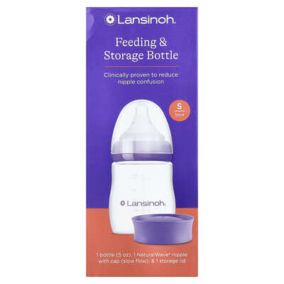 Feeding & Storage Bottle, 1 Month+, Slow Flow, 3 Piece