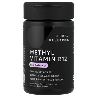 Methyl Vitamin B12, 5,000 mcg, 120 Liquid Veggie Capsules