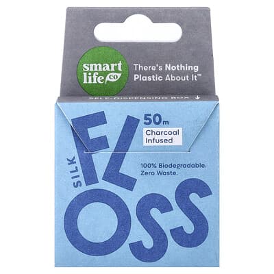 SmartLifeCo Зубная нить Silk Floss с углем, 50 m