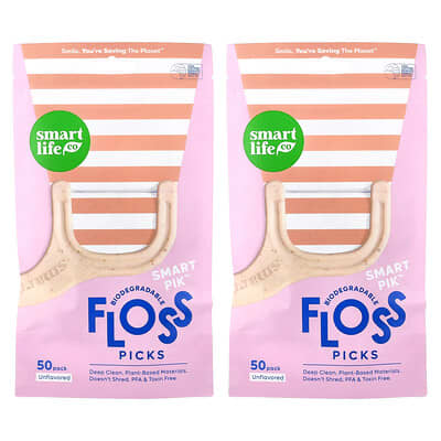 Зубные нити Floss Picks, Unflavored, 100 Pack