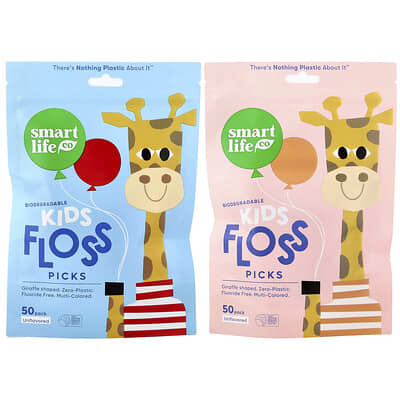 Детские зубные нити SmartLifeCo Unflavored 100 Pack