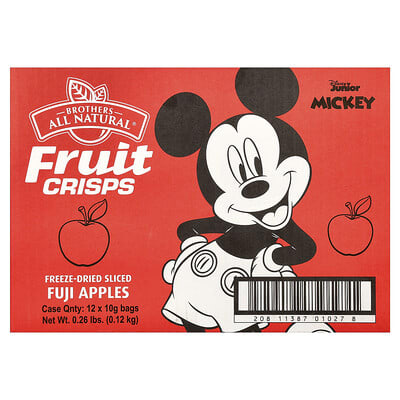Фруктовые чипсы, Fuji Apples, Disney Junior, 12 пакетов, 0.35 oz (10 g) каждый