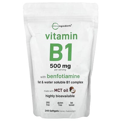 Витамин B1 с бенфотиамином Micro Ingredients, 240 Softgels