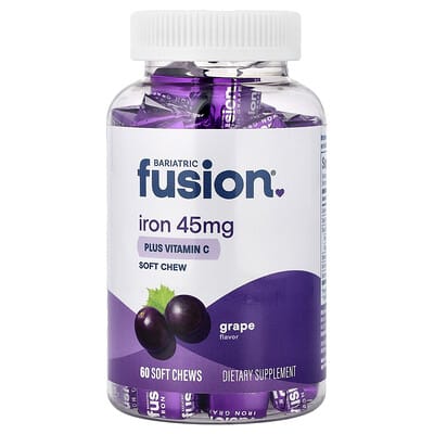 Iron Plus витамин C мягкие жевательные таблетки, виноград, 60 шт.