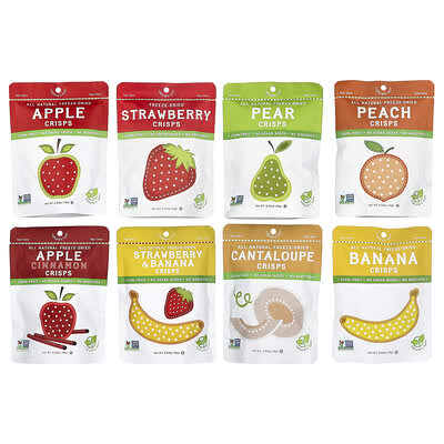 Freeze-Dried Fruit Crisps, Mega Variety Pack, 16 Bags, 0.53 oz (15 g) Each