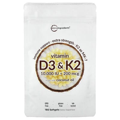 Vitamin D3 & K2, 180 Softgels