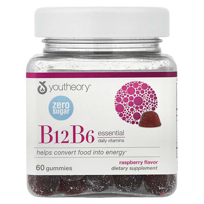 Vitamin B12 & B6 Gummies, Raspberry, 60 Gummies