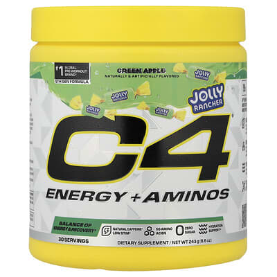 C4® Energy + Aminos Jolly Rancher Green Apple, 8.6 oz (243 g)