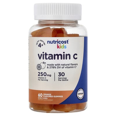 Kids, Vitamin C Gummies, Ages 4+, Orange, 60 Gummies
