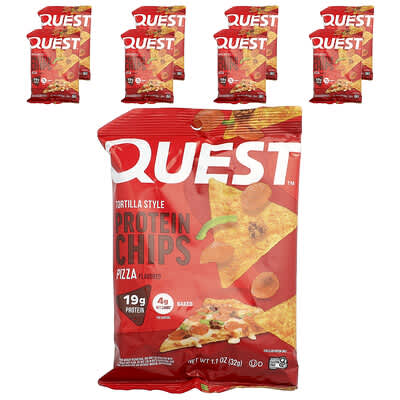 Tortilla Style Protein Chips, Pizza, 8 Bags, 1.1 oz (32 g) Each