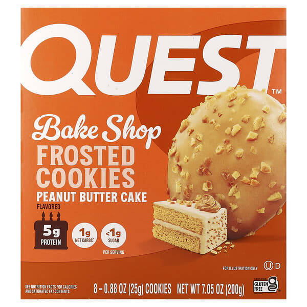 Bake Shop, Frosted Cookies, Peanut Butter Cake, 8 Cookies, 0.88 oz (25 g) Each