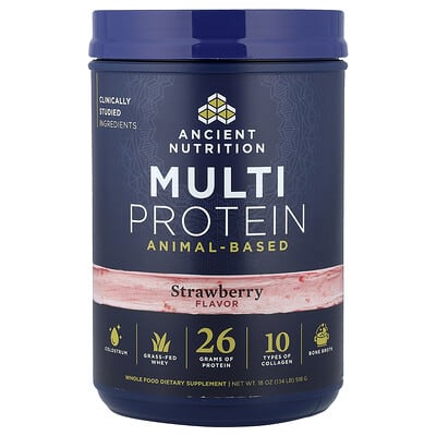 Multi Protein, Animal-Based, Strawberry, 1.14 lb (518 g)