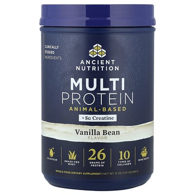 Ancient Nutrition протеин Multi Protein + Creatine, Vanilla Bean, 1.33 lb (604 g)