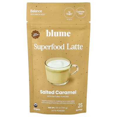 Латте Superfood, соленая карамель, без кофеина, 3.5 oz (100 g)