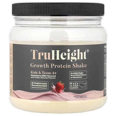 Growth Protein Shake, Kids & Teens 4+, Strawberry Milk, 14 oz (400 g)