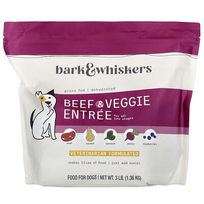 Bark & Whiskers Beef & Veggie Entree для собак, 3 lb (1.36 kg)