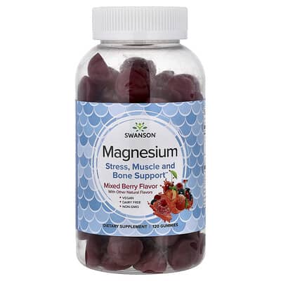 Magnesium Gummies, Mixed Berry, 120 Gummies (100 mg per Gummy)