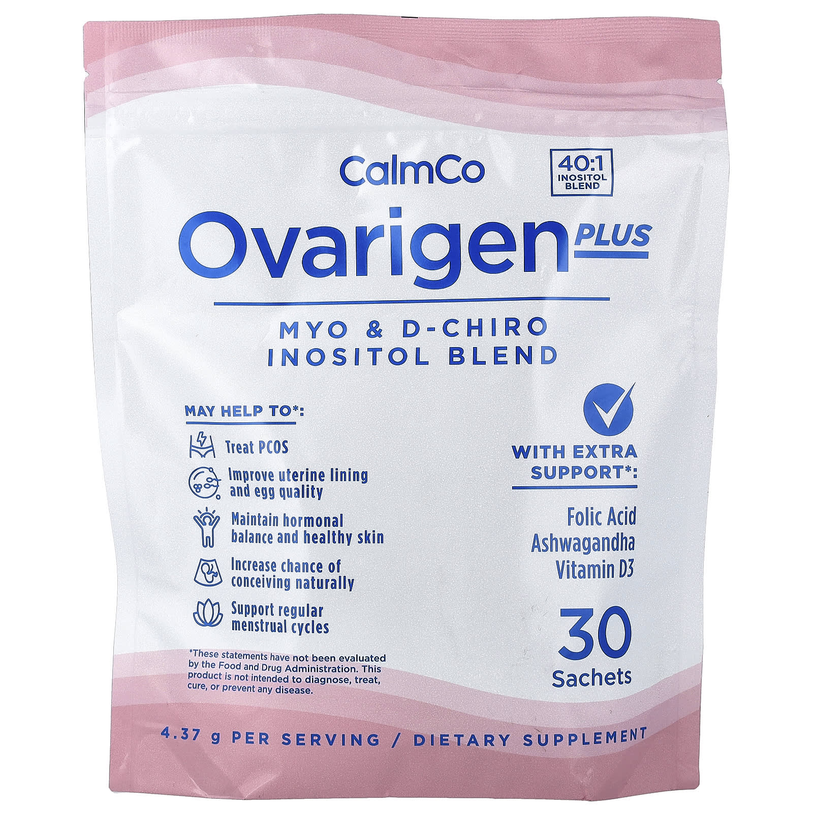 Ovarigen Plus Myo & D-Chiro Inositol Blend, 30 саше
