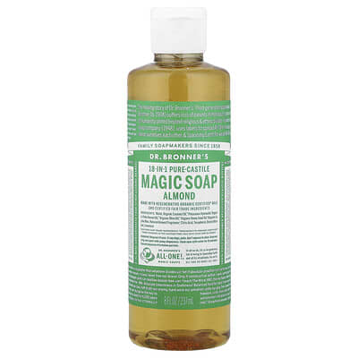 Dr. Bronner's 18-in-1 Pure-Castile Magic мыло, миндаль, 8 fl oz (237 ml)