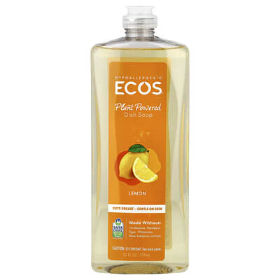 Средство для мытья посуды Ecos® Plant Powered, лимон, 25 fl oz (739 ml)