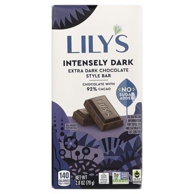 Extra Dark Chocolate Style Bar, Intensely Dark, 92% Cocoa, 2.8 oz (79 g)