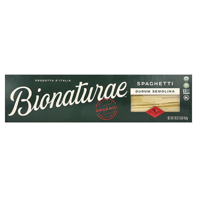 Organic Durum Semolina Spaghetti, 16 oz (454 g)