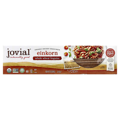 Organic Ancient Grain Pasta, Einkorn Whole Wheat Linguine, 12 oz (340 g)