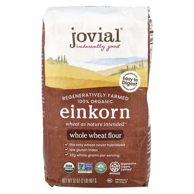 Цельнозерновая мука из эйнкорна Jovial Organic, 32 oz (907 g)