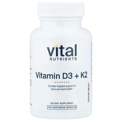 Vitamin D3 + K2, 120 Vegetarian Capsules