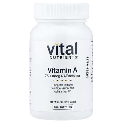 Vitamin A, 7,500 mcg, 100 Softgels