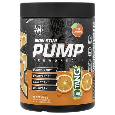 AN Supps предтренировочный комплекс Non-Stim Pump, Tang™, Orange, 17.63 oz (500 g)